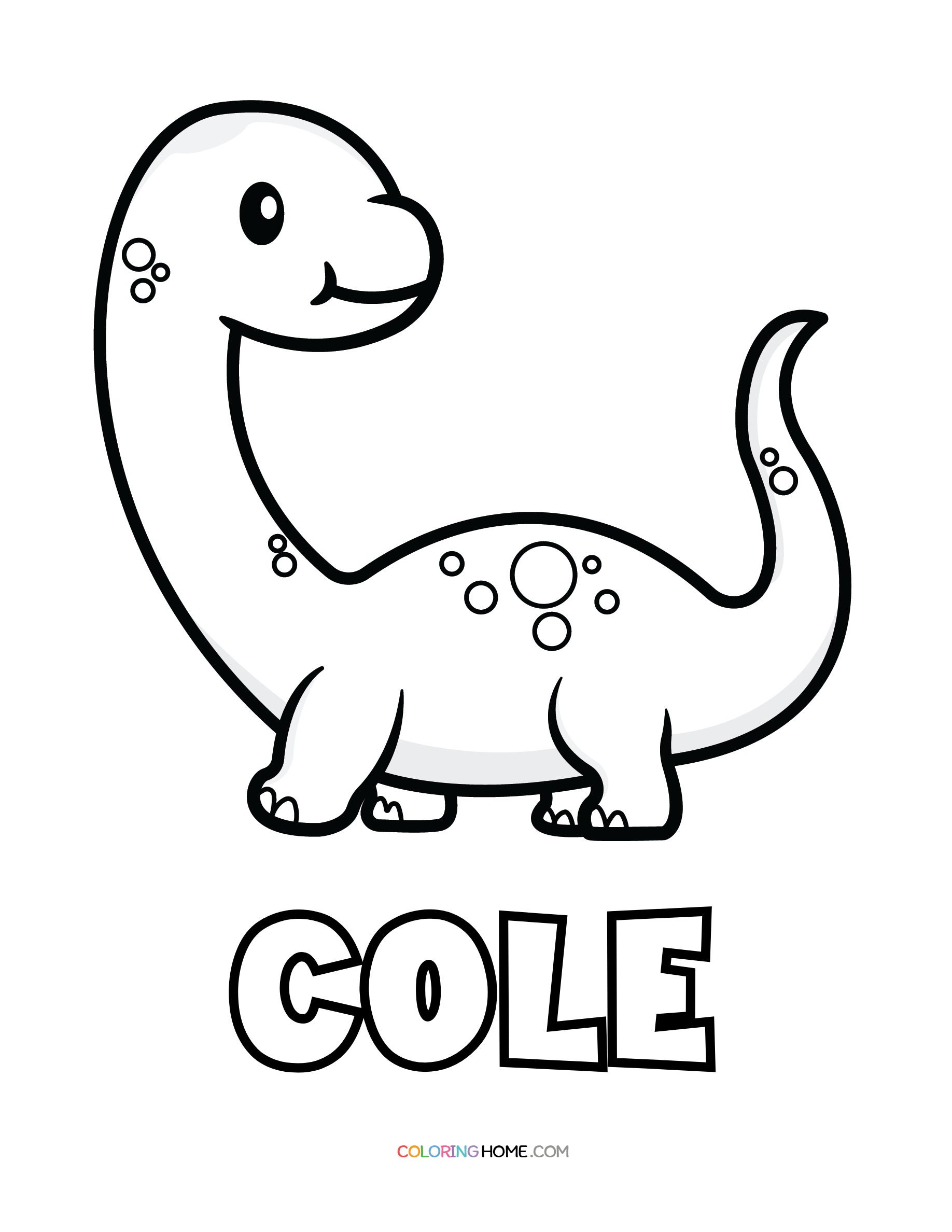 Cole dinosaur coloring page