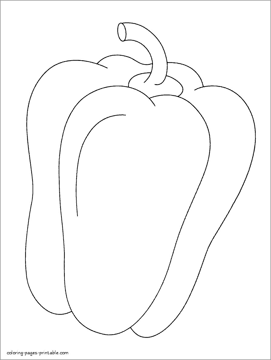 Hot Pepper Coloring Page - ColoringBay