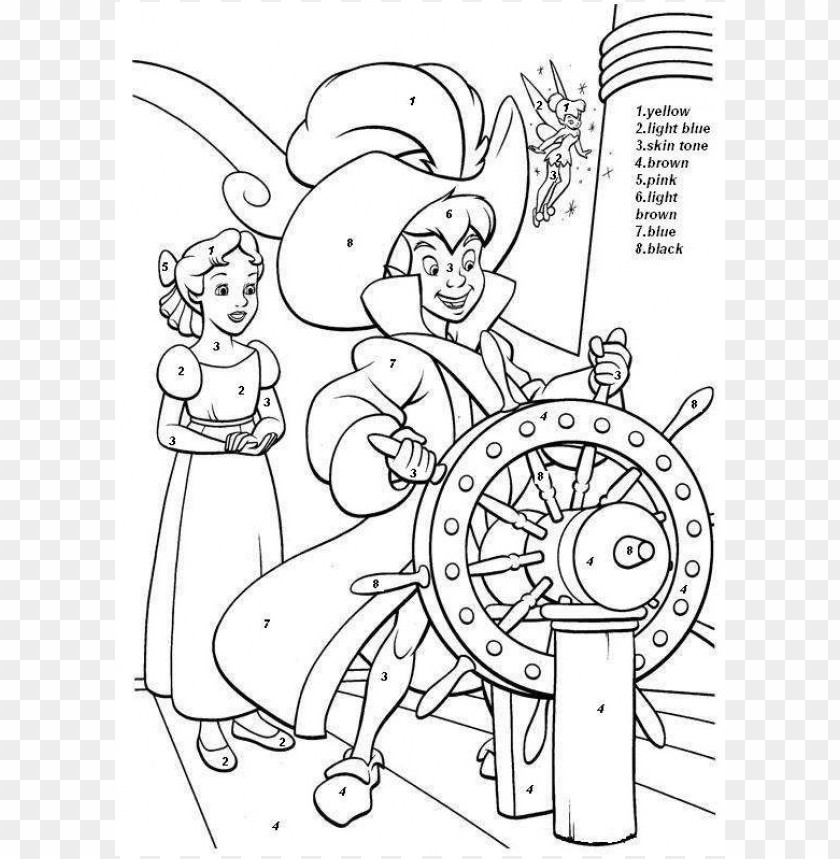 disney color by number coloring pages PNG image with transparent background  | TOPpng