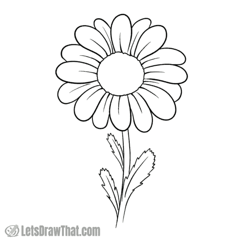How to Draw a Daisy From Easy Simple Shapes