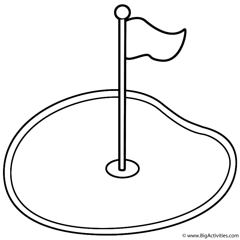 Golf Hole - Coloring Page (Sports)