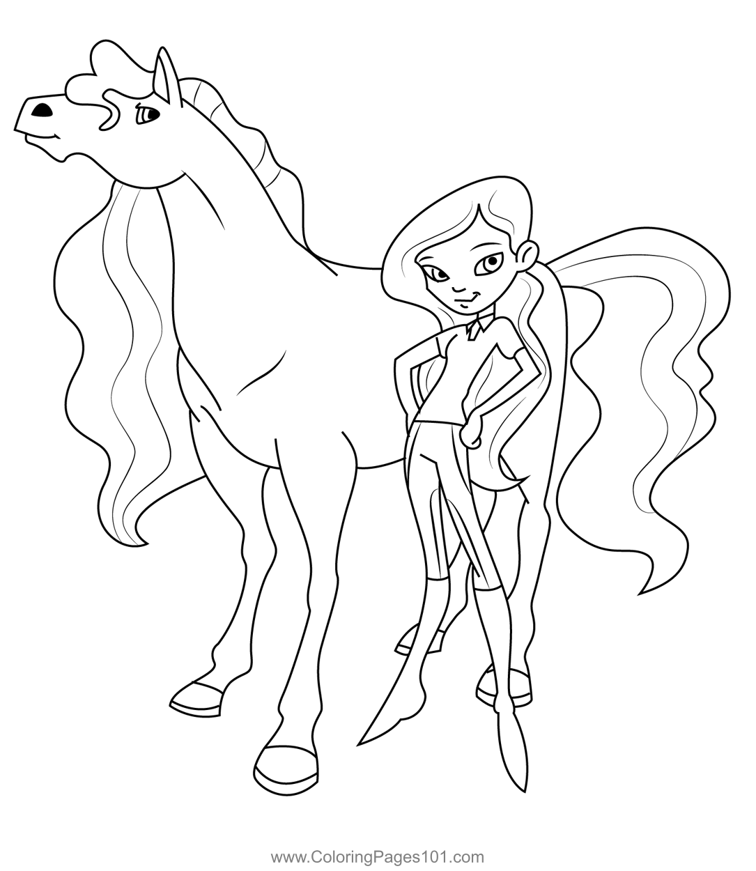 Horseland Sassy And Izzy Coloring Page for Kids - Free Horseland Printable Coloring  Pages Online for Kids - ColoringPages101.com | Coloring Pages for Kids