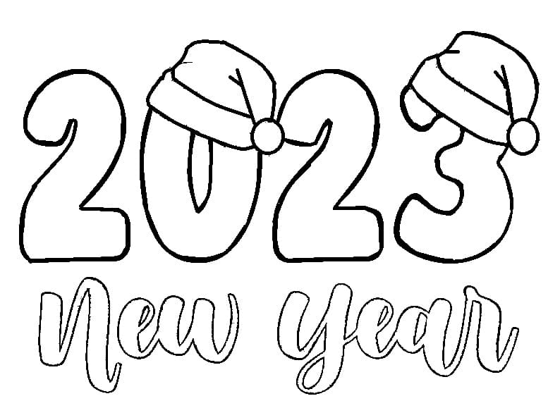 Printable New Year 2023 Coloring Page - Free Printable Coloring Pages for  Kids