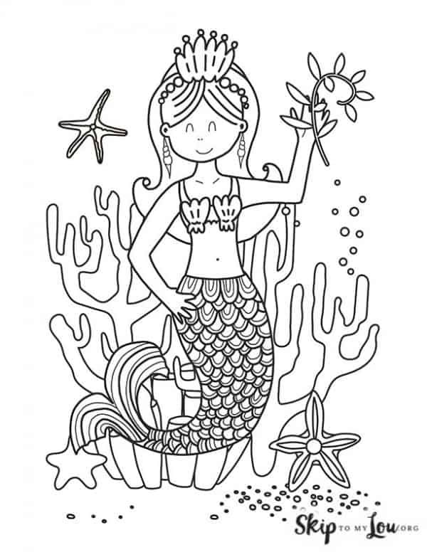 Mermaid Coloring Pages | Skip To My Lou
