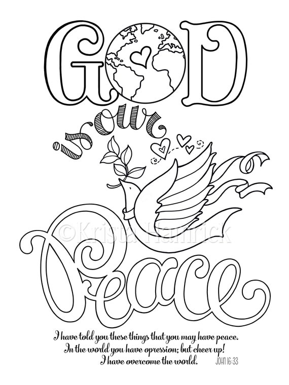 God is Our Peace Coloring Page 8.5X11 Bible Journaling Tip-in - Etsy New  Zealand