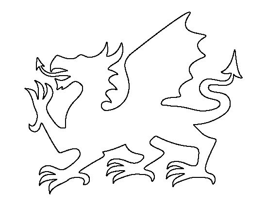 Printable Welsh Dragon Template
