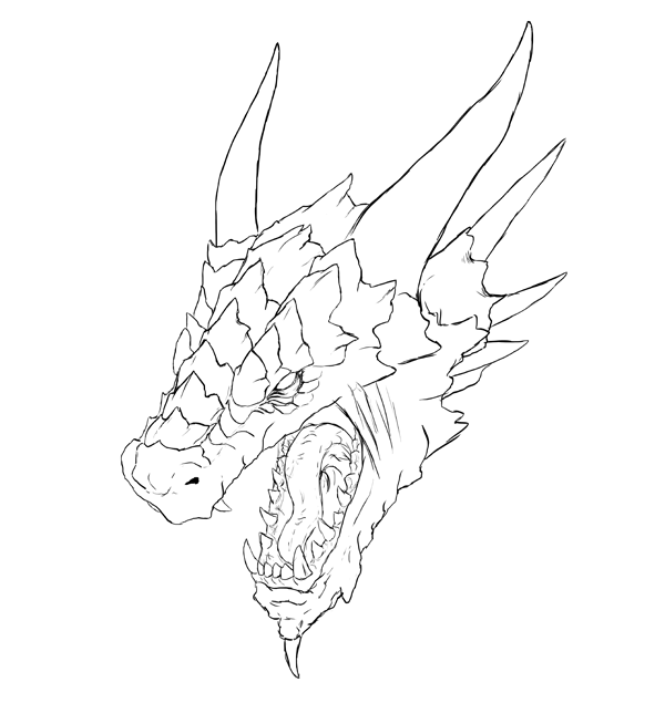 Dragon Face Coloring Page