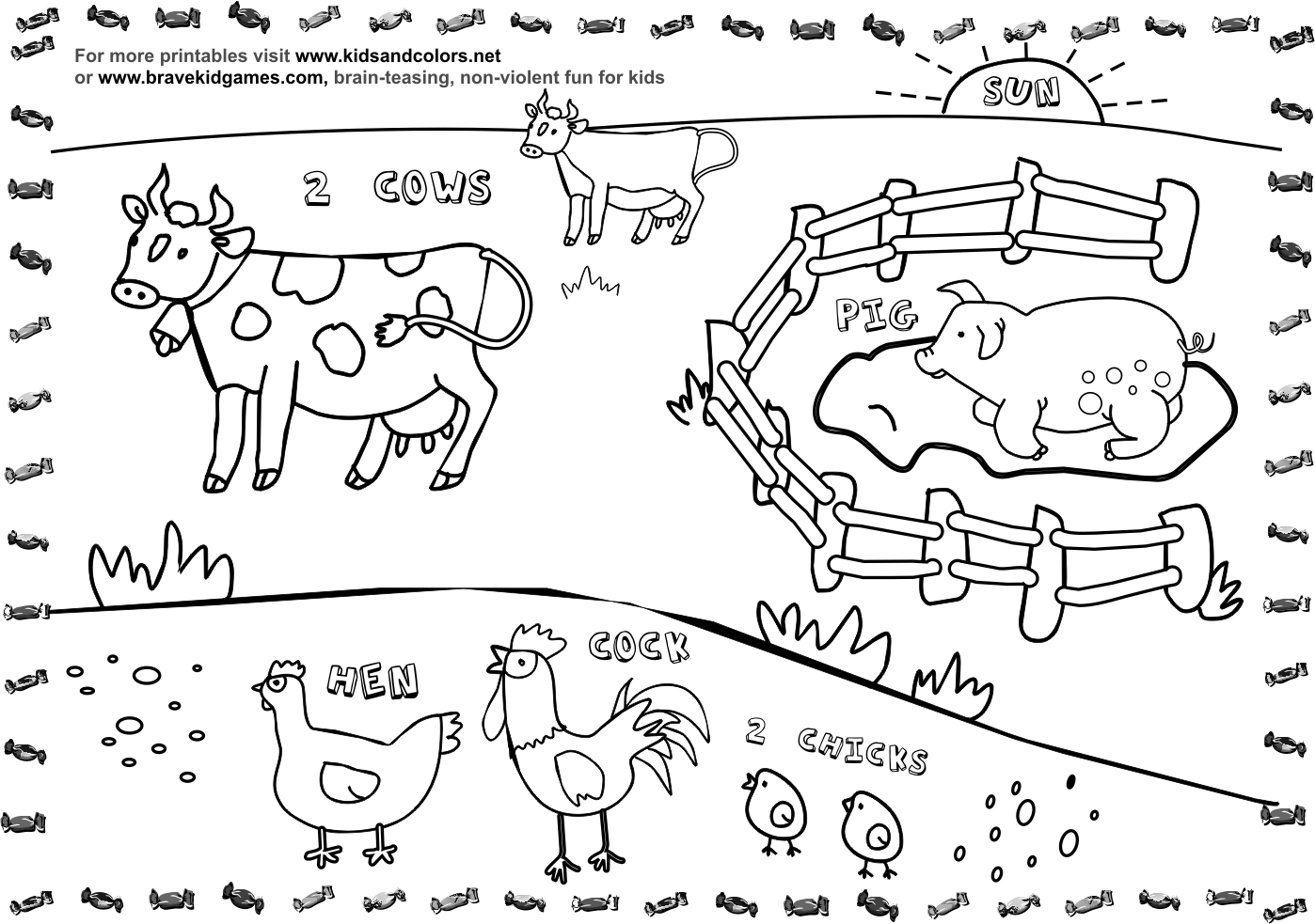 Image Coloring Pages Of Farm Animals For Preschoolers-3546 - Max ...