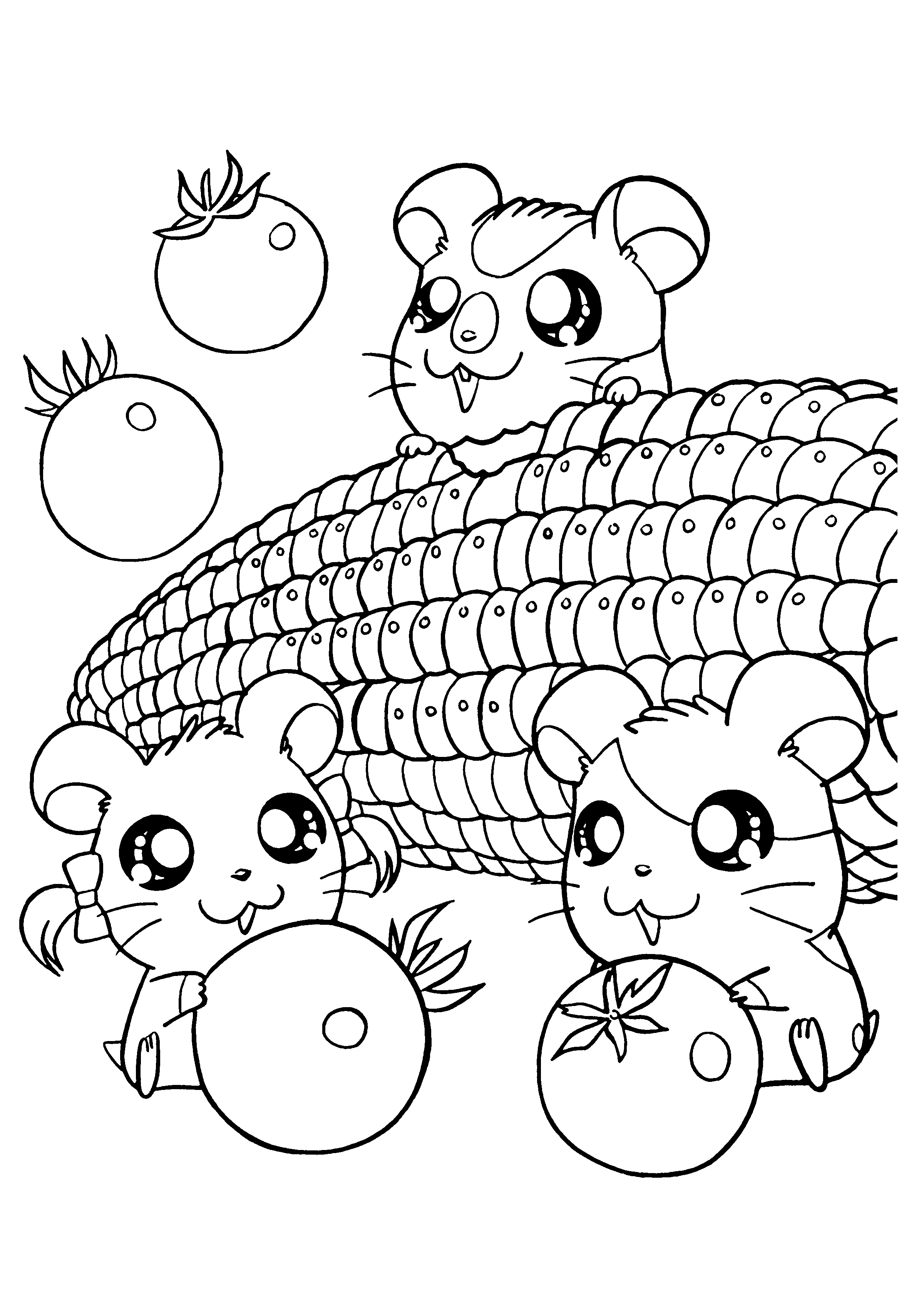 Cute Kawaii Food Coloring Pages Sketch Coloring Page
