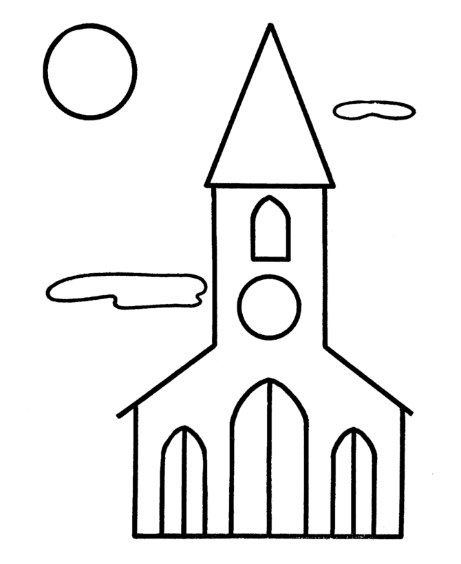coloring page church - High Quality Coloring Pages