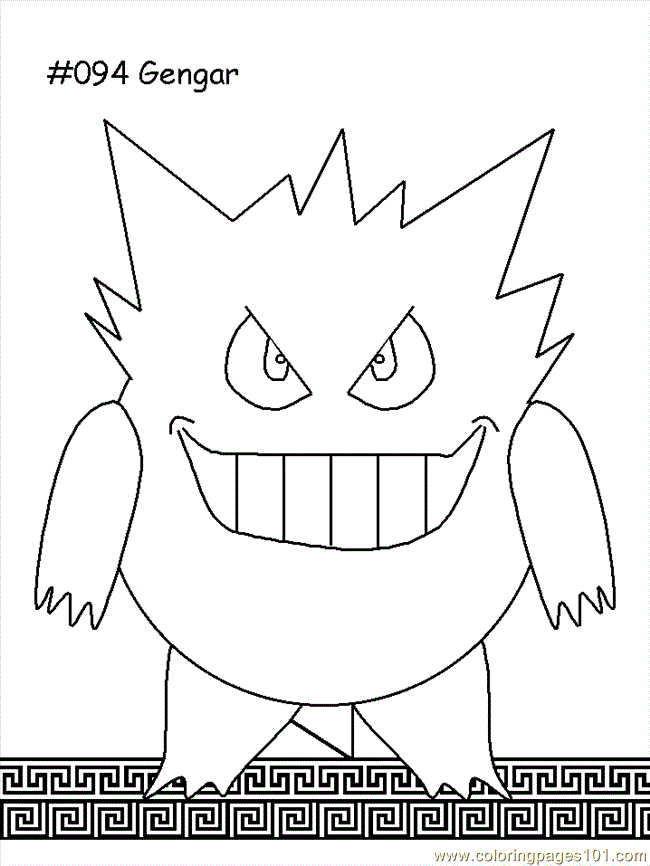 Gengar Coloring Page - Free Pokemon Coloring Pages ...