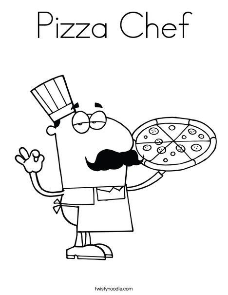 Pizza Chef Coloring Page - Twisty Noodle