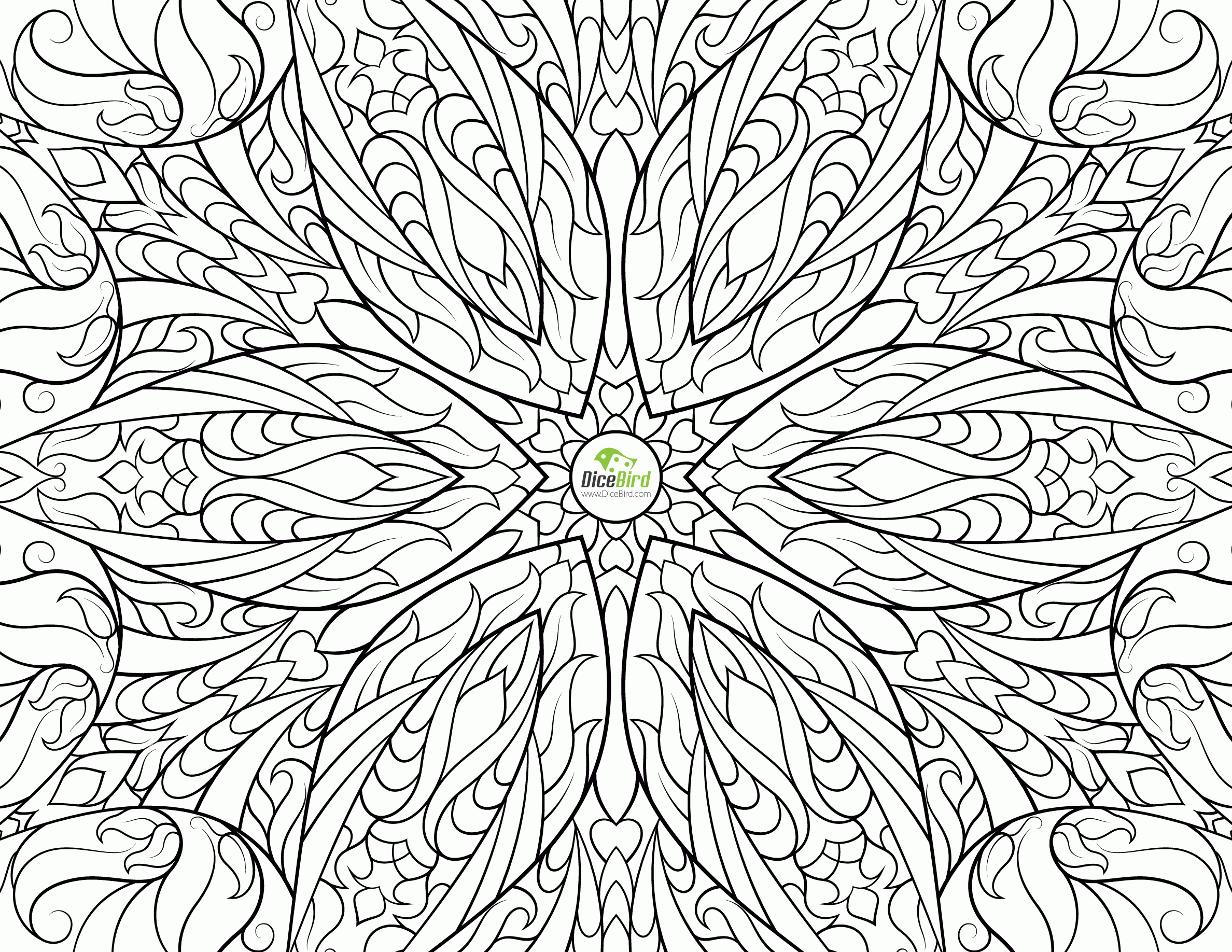 Freedom Flower difficult coloring pages for adults