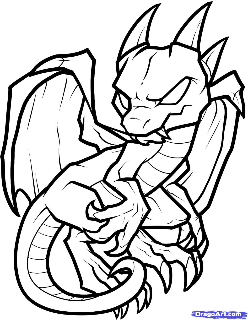 Dragon Drawing Pages at PaintingValley.com | Explore collection of ...
