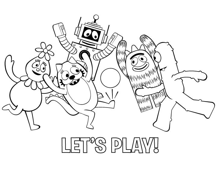 FREE printable yo gabba gabba coloring pages | Football coloring ...