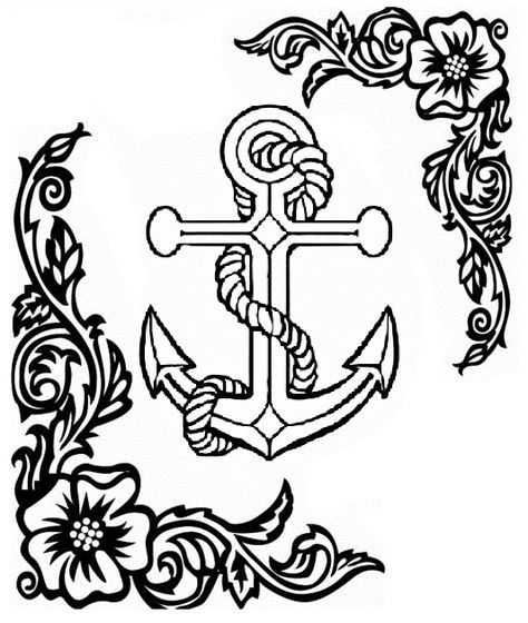 Anchor coloring page | Free adult coloring printables, Coloring ...