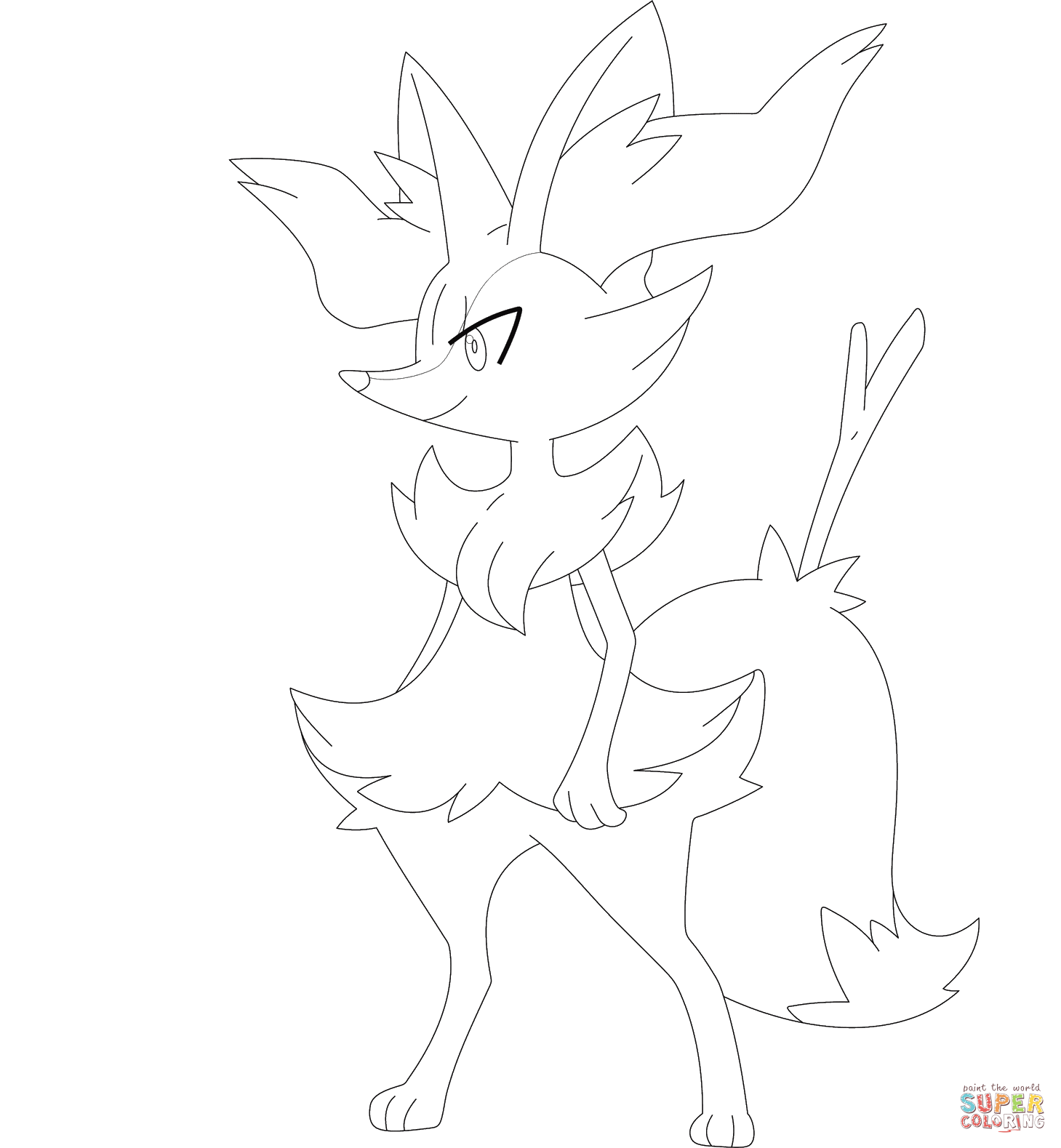 Braixen coloring page | Free Printable Coloring Pages