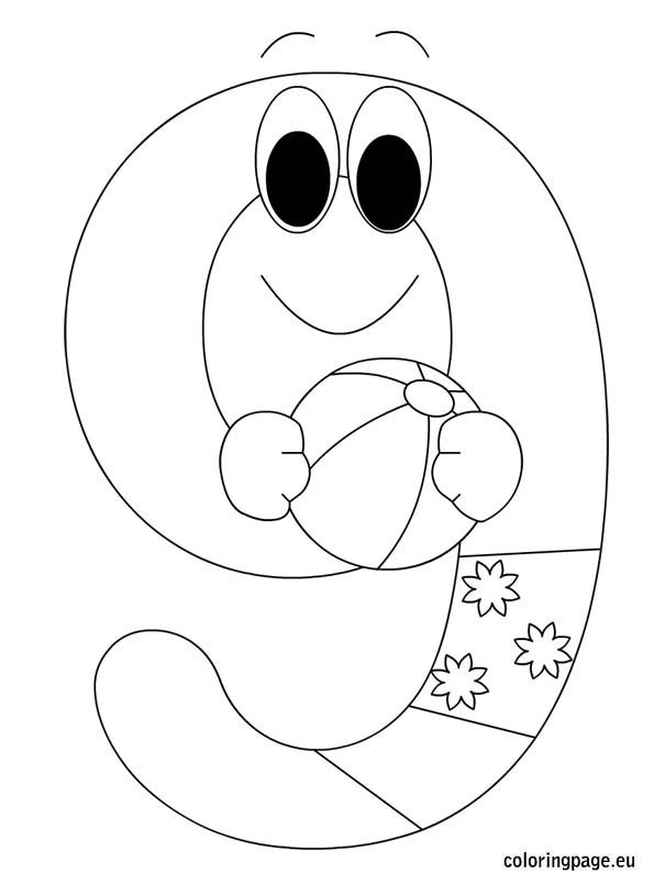 Number nine coloring page | Coloring Page