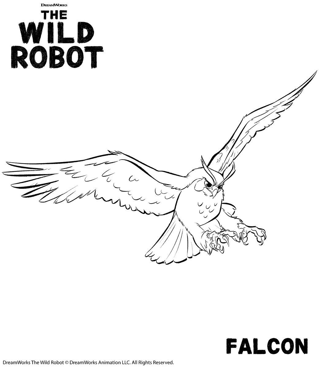 The Wild Robot Coloring Pages Falcon ...