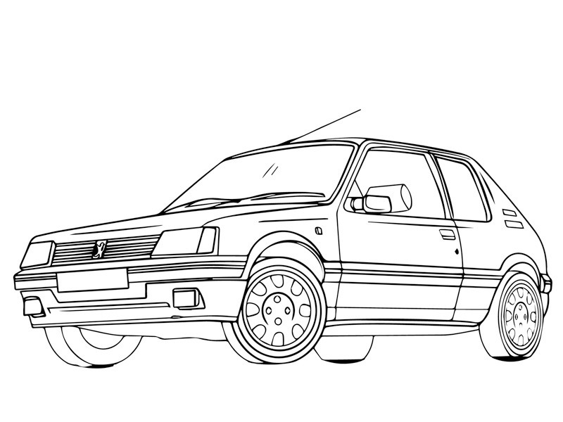 Peugeot 205 Coloring Page - Funny ...