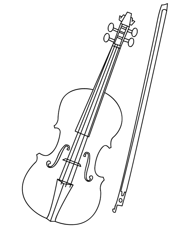 Printable Violin Coloring Page | Violin art, Violin, Music coloring