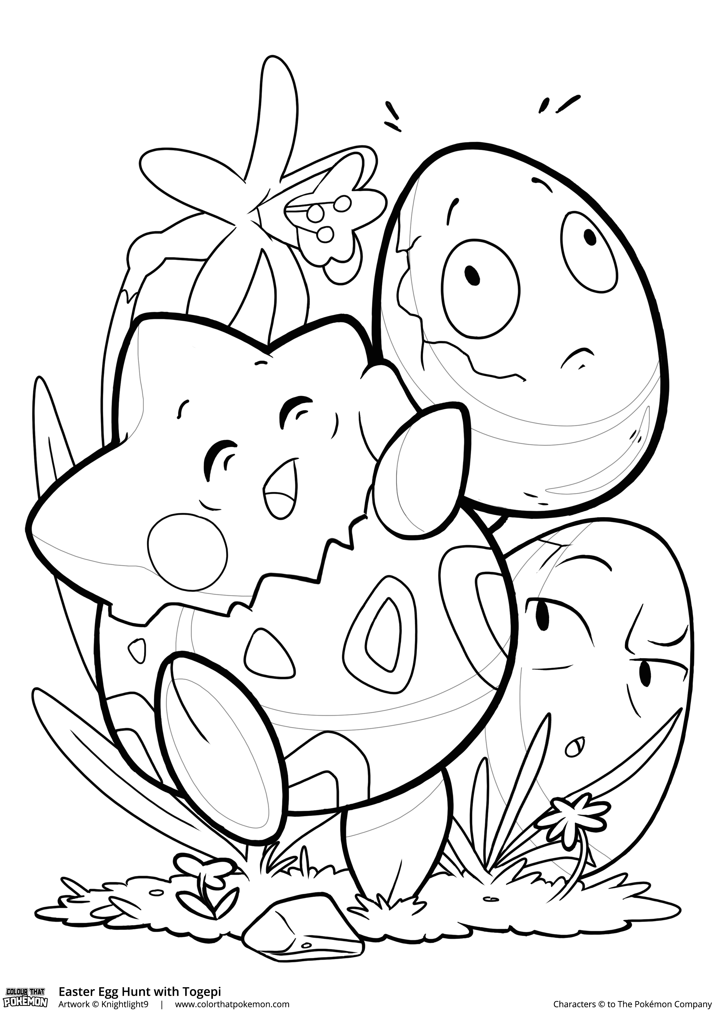 Easter Egg Hunt with Togepi | Pokémon Coloring Pages
