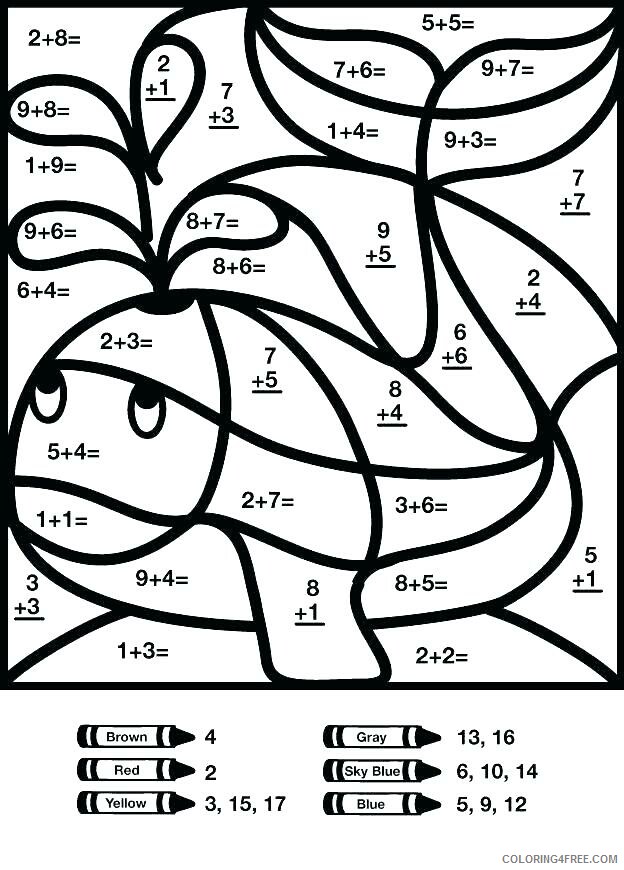Color By Number Coloring Pages Educational Math Worksheet Printable 2020  1024 Coloring4free - Coloring4Free.com
