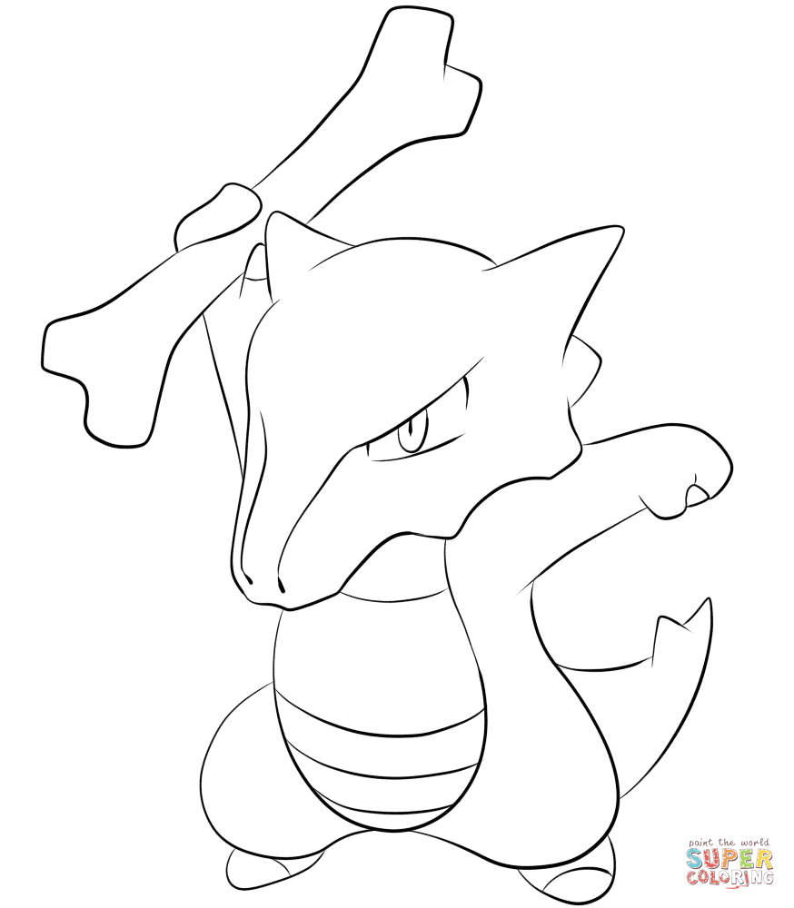 Marowak coloring page | Free Printable Coloring Pages
