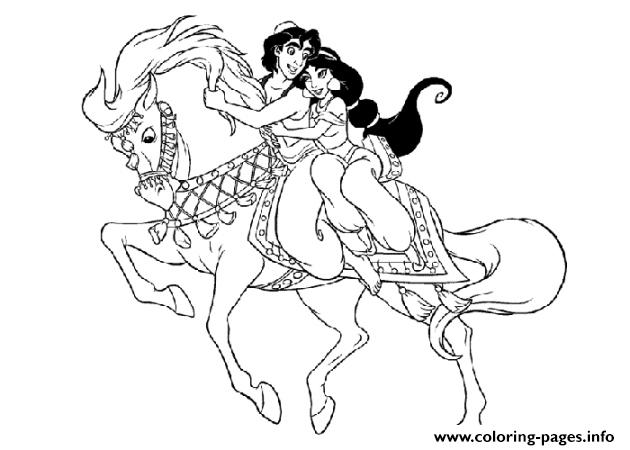 Aladdin And Jasmine On Horse Disney Coloring Pagesbc32 Coloring Pages  Printable