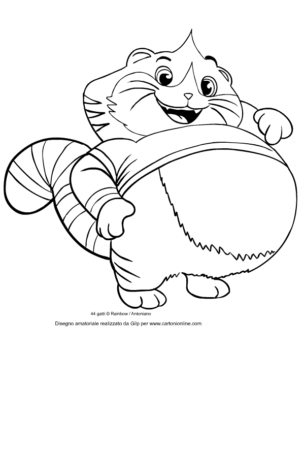 Meatball of 44 cats coloring page