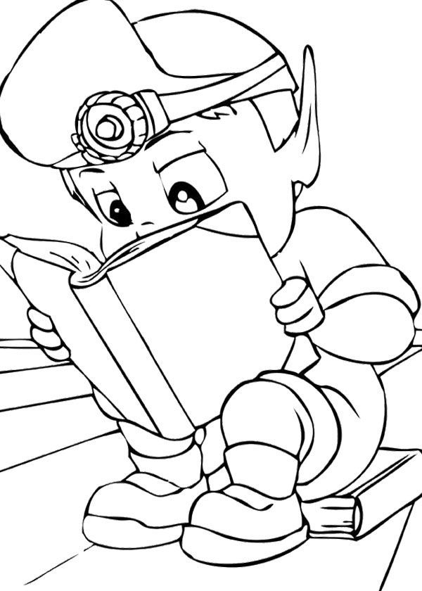 Adiboo Reading Book Coloring Page | Adiboo Coloring Page ...