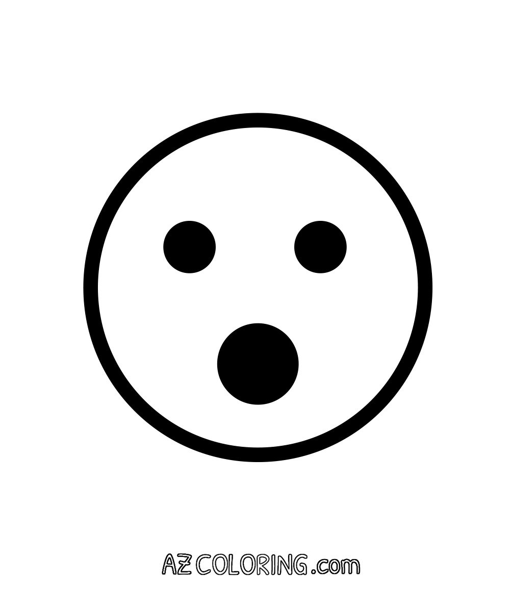 Face With Open Mouth, Surprised Emoji Coloring Page