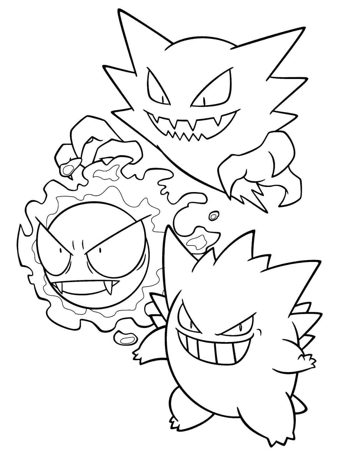 Pokemon Gengar 7 Coloring Page - Free Printable Coloring Pages for Kids