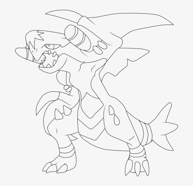 Pokemon Garchomp Colouring Pages - Garchomp Black And White - 1000x800 PNG  Download - PNGkit