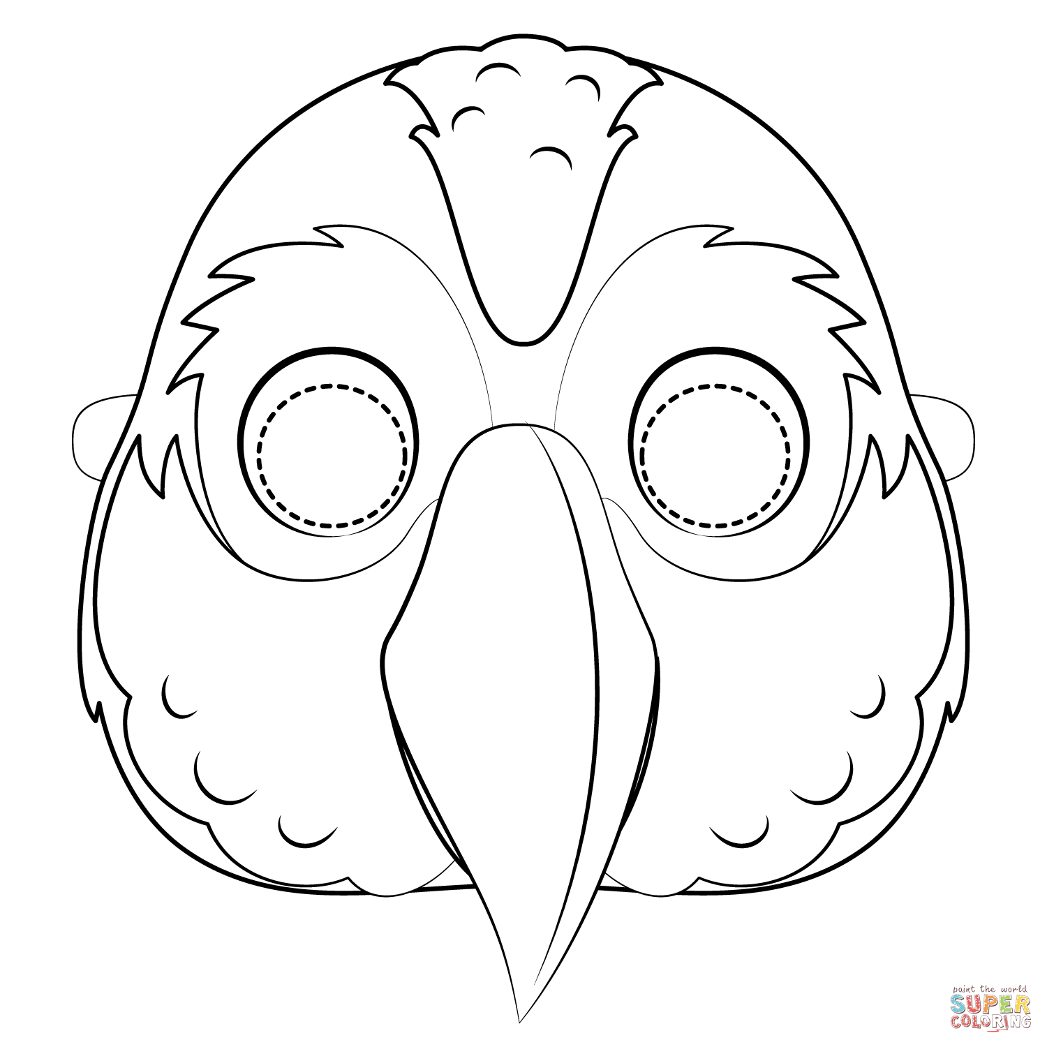 Parrot Mask coloring page | Free Printable Coloring Pages
