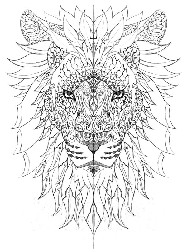 Adult Mandala Coloring Page Lion - Get Coloring Pages