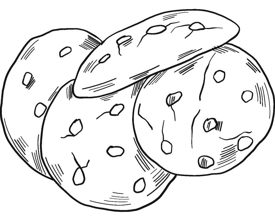 Chocolate Chip Cookies Coloring Page - Free Printable Coloring Pages for  Kids