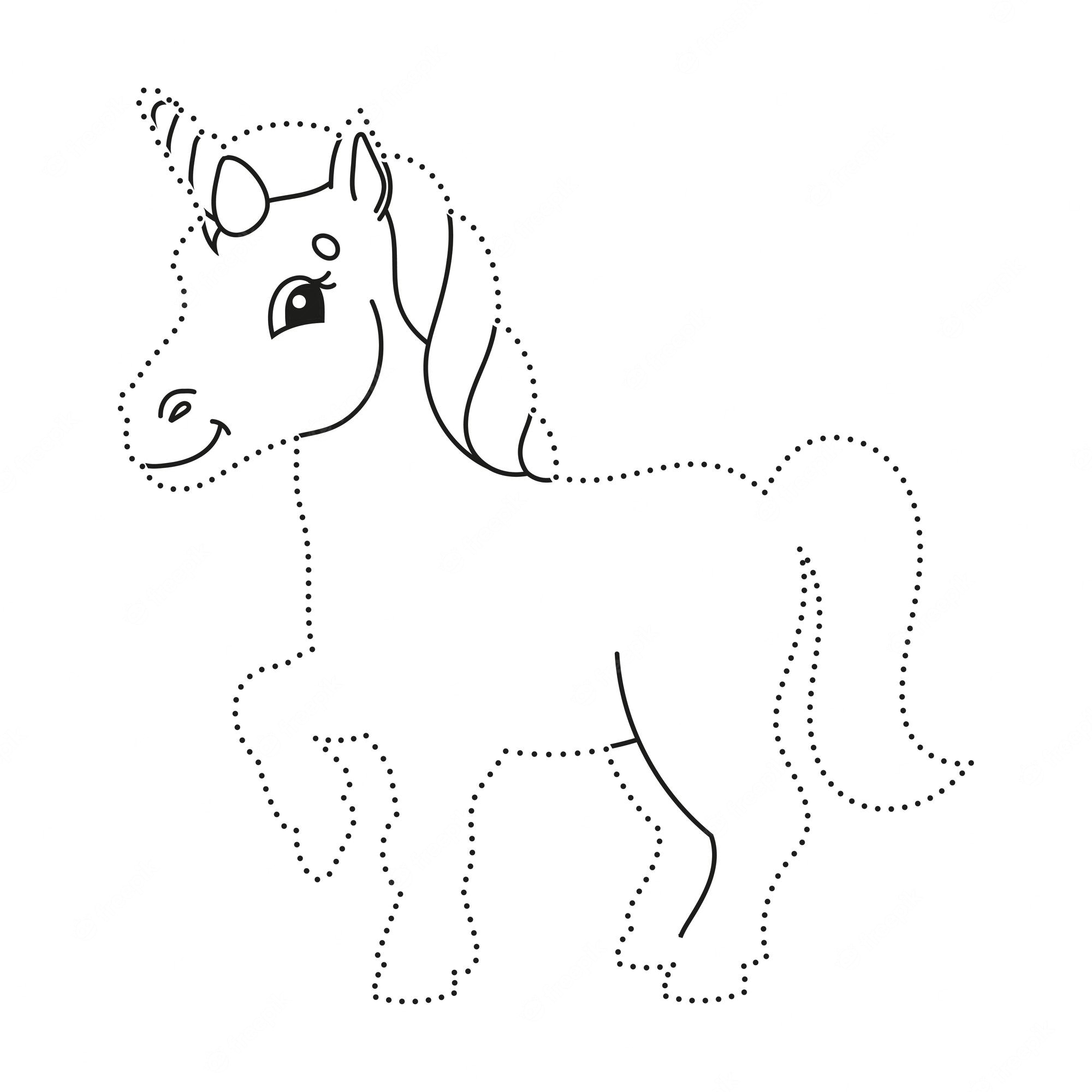 Premium Vector | Trace and color. coloring page for kids.