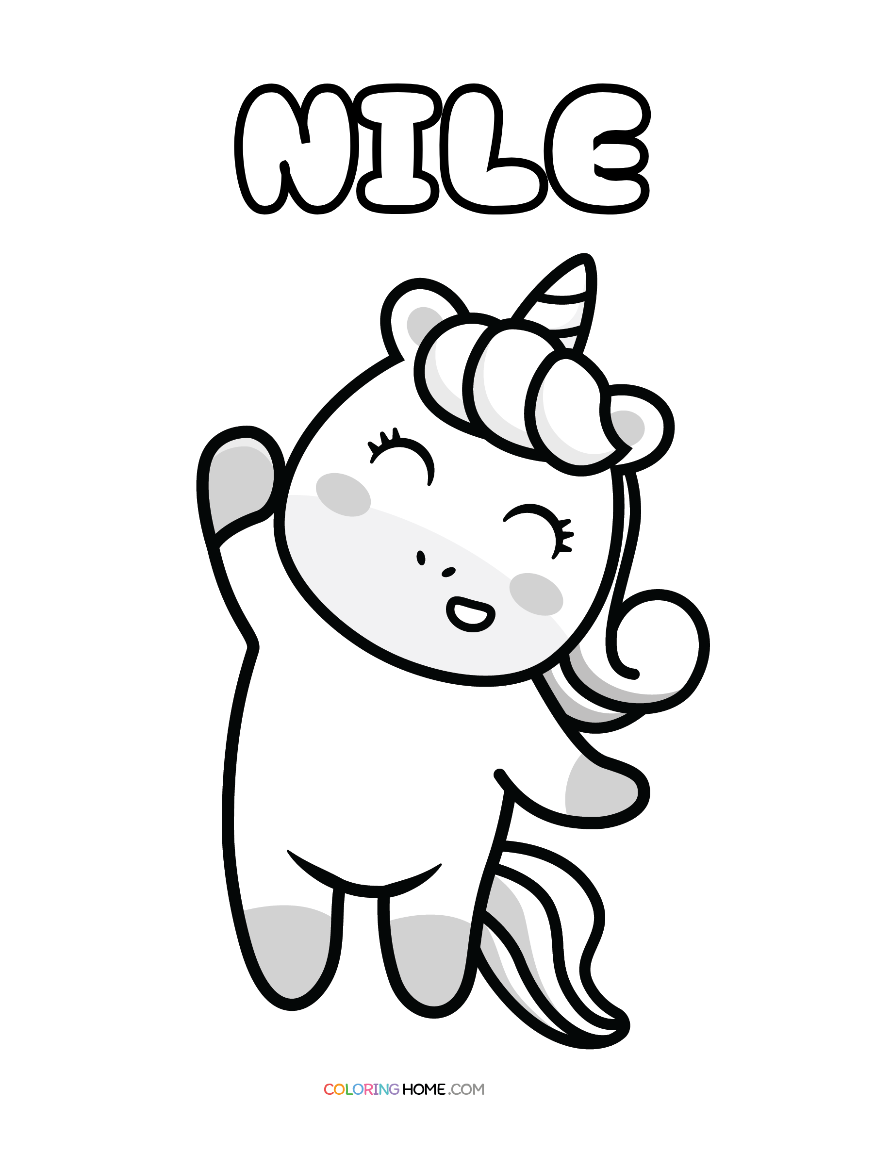 Nile unicorn coloring page