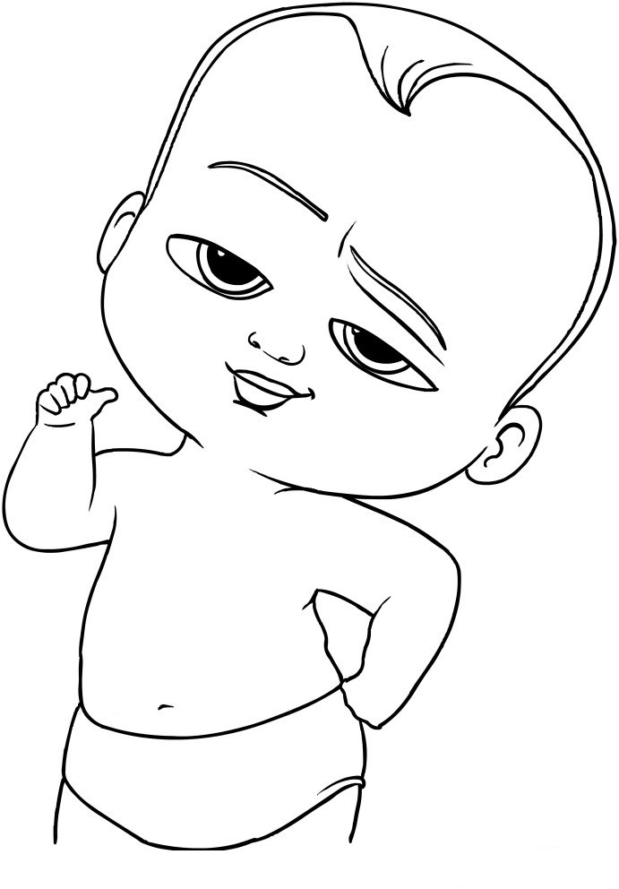 Boss Baby Wearing Diaper Coloring Page ...