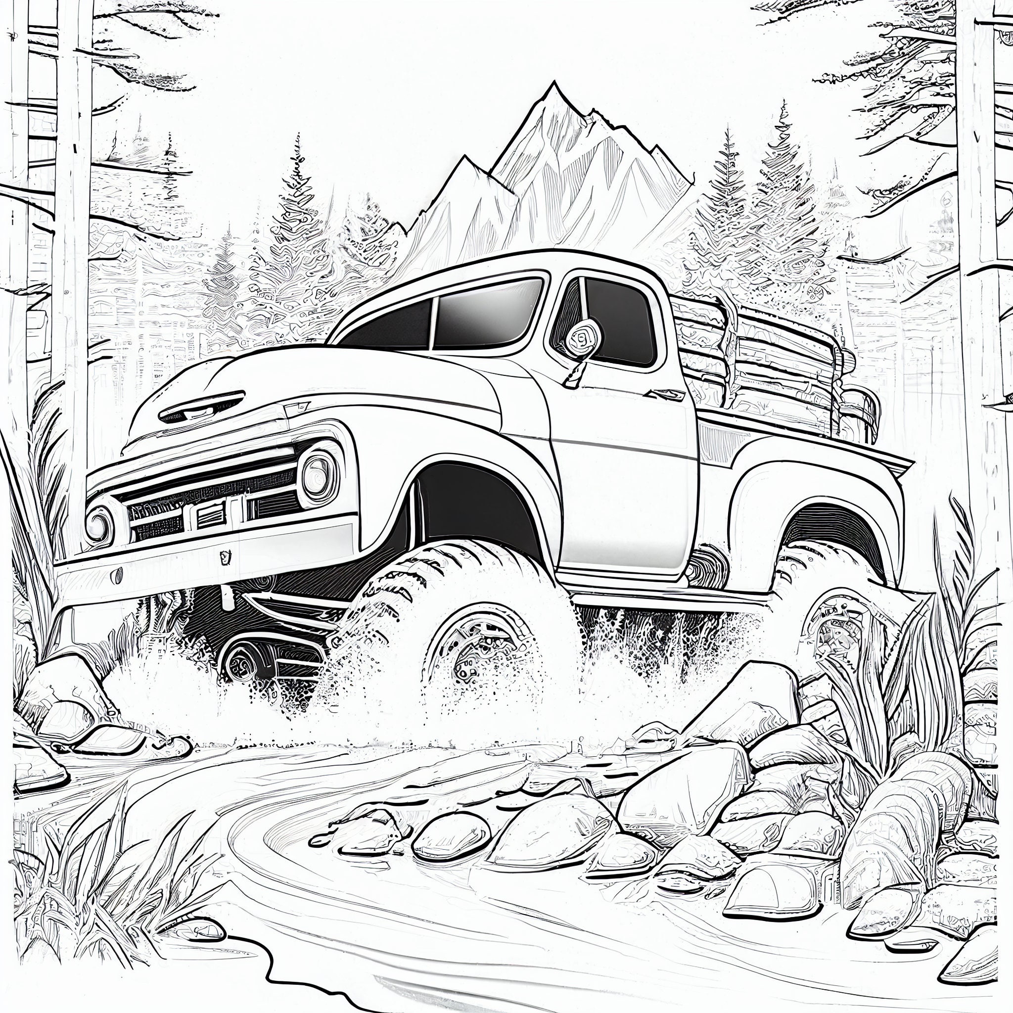 Monster Truck Coloring Book 41 Vehicles to Draw Color and - Etsy