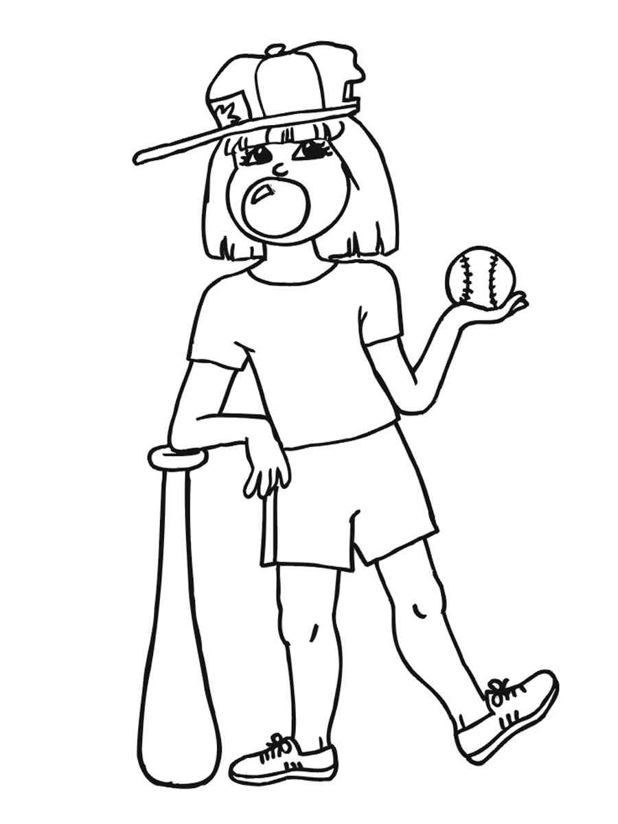 Softball coloring pages - Free Printable