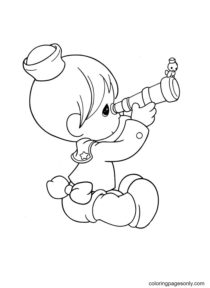Precious Moment The Boy with the Telescope Coloring Pages - Precious  Moments Coloring Pages - Coloring Pages For Kids And Adults