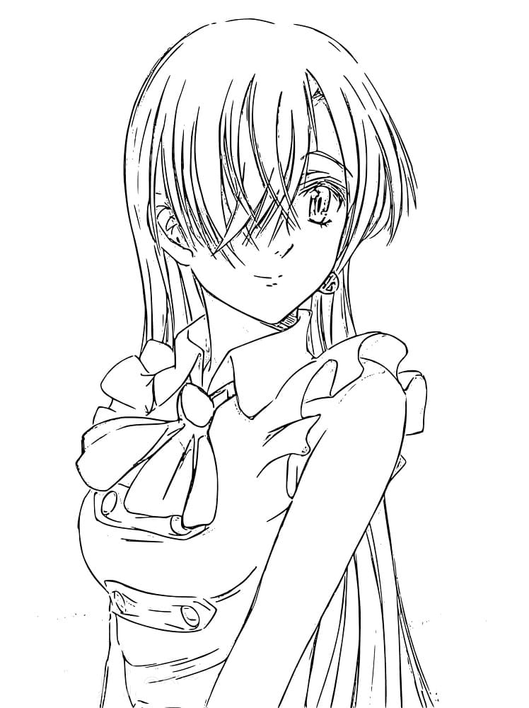 Elizabeth from Anime Seven Deadly Sins Coloring Page - Anime Coloring Pages