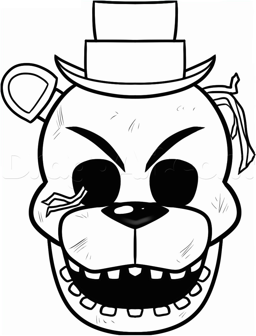 Freddy's Face Coloring Page - Free Printable Coloring Pages for Kids
