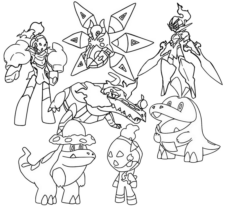 Coloring page Popular pokémon Scarlet and Violet 2023 : Fire-type 1
