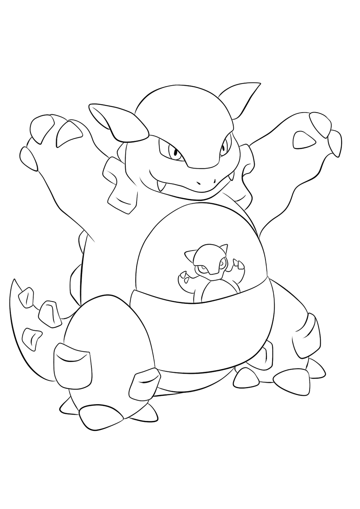 Kangaskhan (No.115) : Pokemon (Generation I) - All Pokemon coloring pages  Kids Coloring Pages