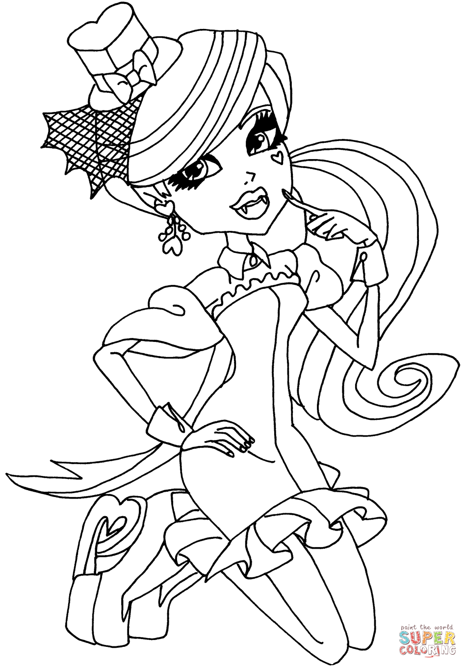 Monster High Draculaura coloring page | Free Printable Coloring Pages