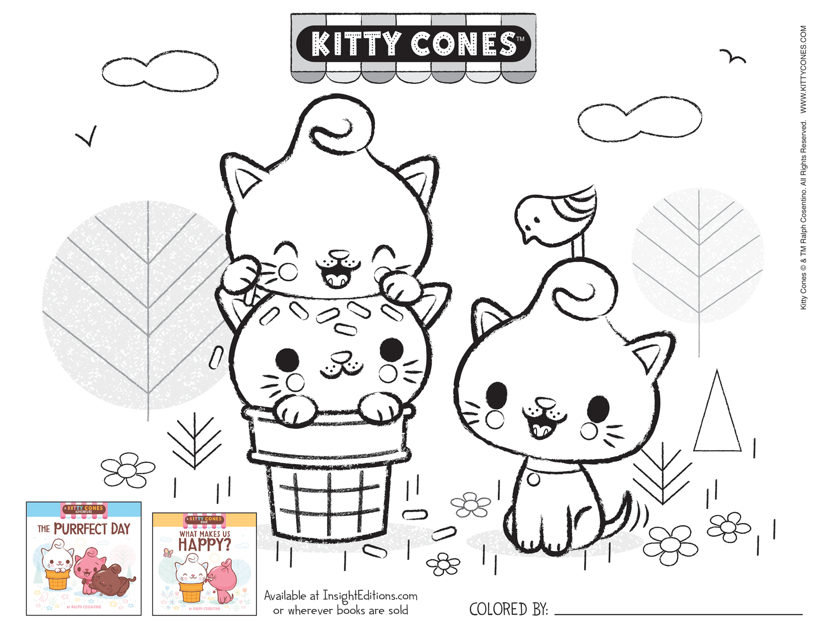 Kitty Cones coloring page