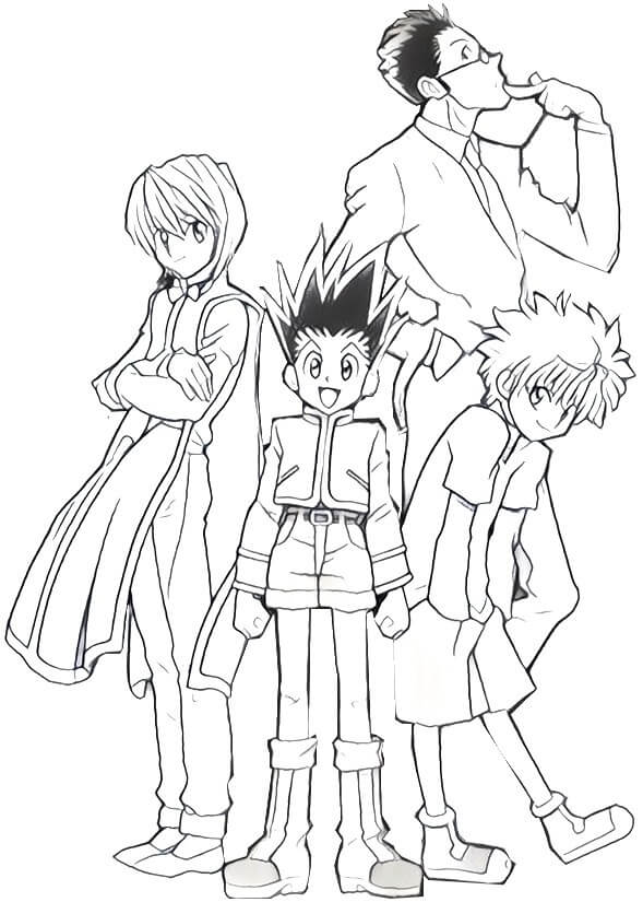 Hunter x Hunter Characters 1 Coloring Page - Free Printable Coloring Pages  for Kids